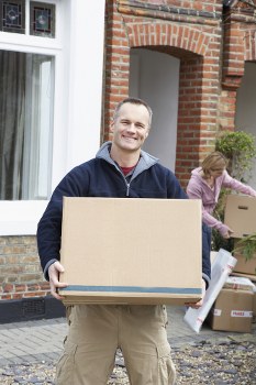 Man with a van moving household items in Wapping