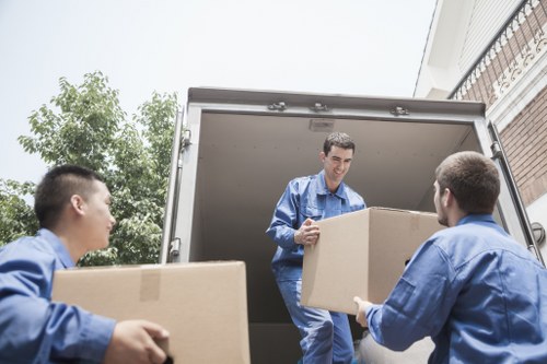 Delivery van and moving equipment prepared for a safe removal job