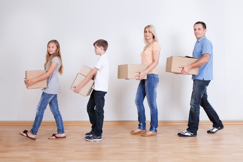 Local moving van handling a flat move in Wapping with boxes and furniture